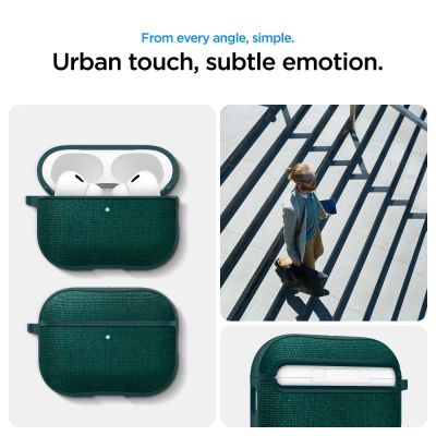 11. Etui Spigen Urban Fit na AirPods Pro 3 - zielone