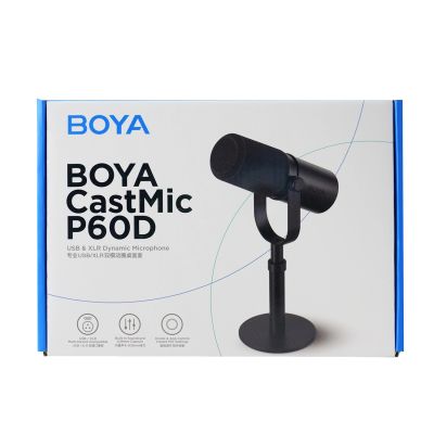 15. Mikrofon studyjny BOYA CastMic P60D stojący przewodowy USB XLR - czarny