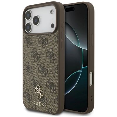 Etui Guess 4G Small Classic Logo MagSafe na iPhone 17 Pro Max - brązowe