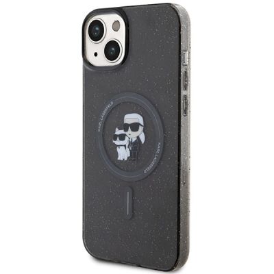 2. Etui Karl Lagerfeld Karl&Choupette Glitter MagSafe na iPhone 15 - czarne