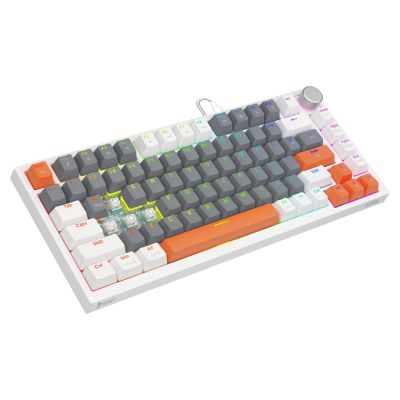 9. SAVIO KLAWIATURA MAGNETYCZNA ASTRAL WHITE OUTEMU WHITE JADE RGB 3 KOLORY KEYCAPÓW