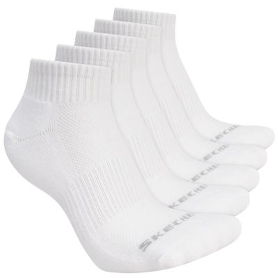 3. Skechers 5pk Unisex 1/2 Terry Qtr Crew S602095-100 Białe 39-42