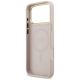 7. Etui Guess 4G Strass Logo & Big Strap Metal Buttons MagSafe na iPhone 17 Pro Max - różowe