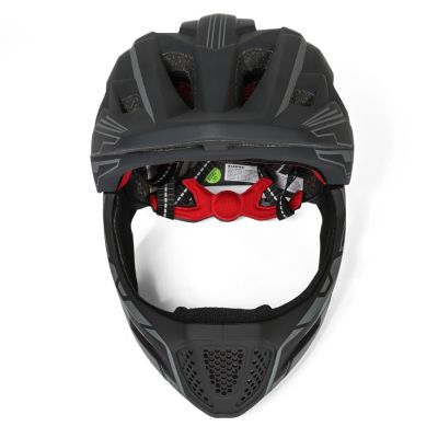 8. Kask rowerowy fullface dziecięcy Wozinsky z tylną lampką USB 52-56 cm - szary