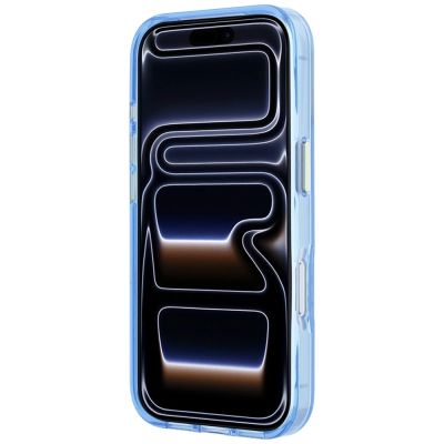 5. Etui Guess IML 4G Script Metal na iPhone 17 Pro / 18 Pro - jasnoniebieskie