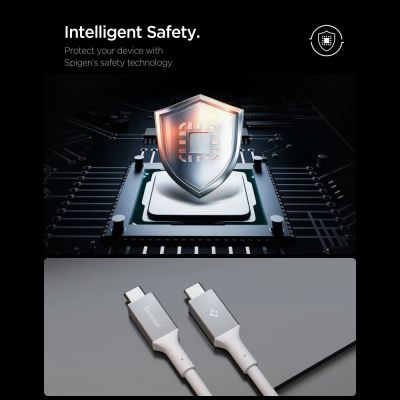 6. Kabel Spigen EB10020CC USB-C 100 W 200 cm - biały