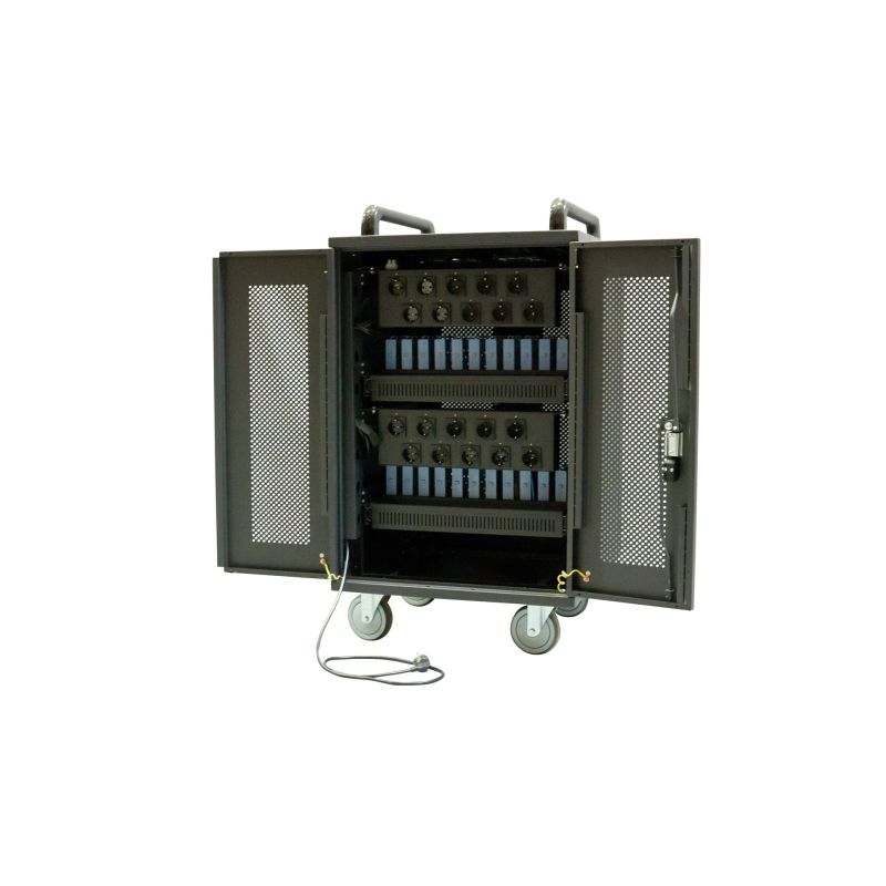9. Avtek International Avtek Charging Cart 20 Przenośna szafa do zarządzania urządzeniami Czarny