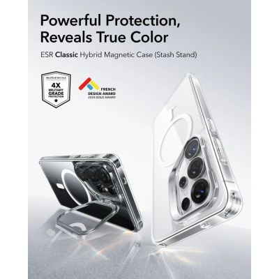 4. Etui ESR Classic Hybrid Kickstand MagSafe na Samsung Galaxy S26 Ultra - przezroczyste