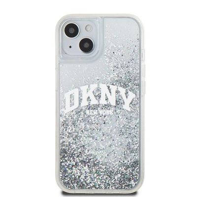 3. Etui DKNY Liquid Glitter Big Logo na iPhone 15 / 14 / 13 - białe