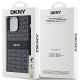 8. Etui DKNY Leather Mono Stripe & Metal Logo na iPhone 14 Pro - czarne