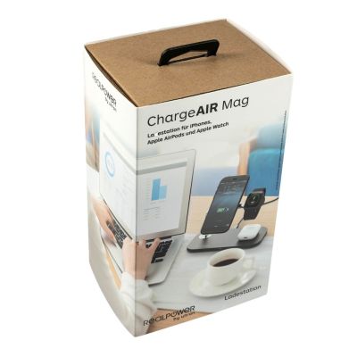 4. RealPower ChargeAIR Mag Smartfon, Smartwatch, Tablet Czarny USB Bezprzewodowe ładowanie Wewnętrzna