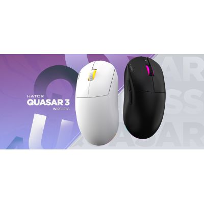 24. HATOR Quasar 3 Wireless myszka Gaming Oburęczny RF Wireless + Bluetooth + USB Type-A Optyczny 12000 DPI
