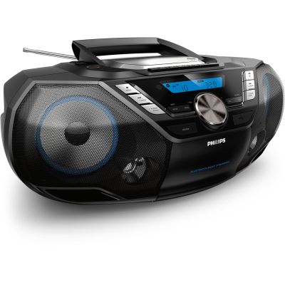 2. Philips AZB798T/12 przenośny system stereo Analogowe i cyfrowe 12 W DAB, DAB+, FM Czarny Odtwarzacz mp3