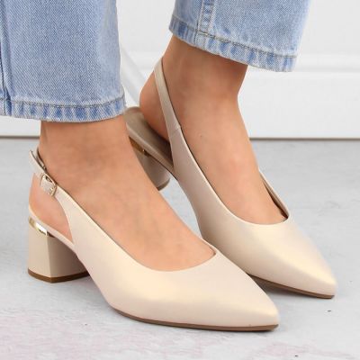 3. Sandały eleganckie pełne Sergio Leone W SK439A beżowe perłowe