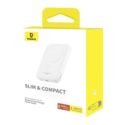10. Powerbank Baseus Magnetic Mini Air PPCXM06A 6000mAh 20W z kablem Simple Series USB-C - biały