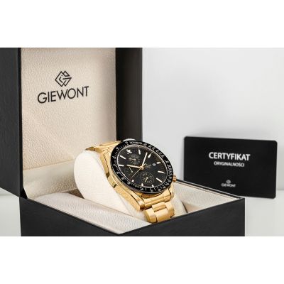 7. Zegarek Męski Giewont Chronograph Sapphire Złoto Czarny GW8720-B4