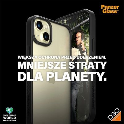 6. Etui PanzerGlass ClearCase na iPhone 15 Plus / 14 Plus z certyfikatem Military Grade - przezroczysto-czarne