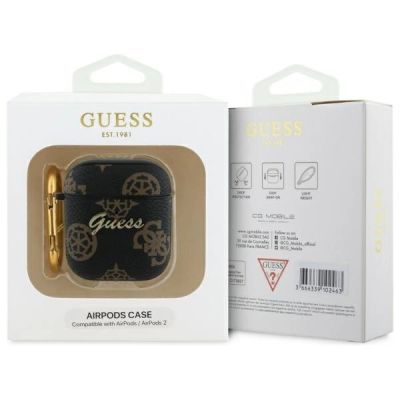 3. Guess GUA2PG4GPK AirPods 1/2 cover        czarny/black 4G Hook