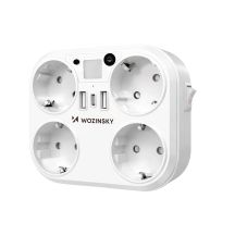 Rozgałęźnik sieciowy Wozinsky WRS-2B 4x AC 2x USB-A 2x USB-C 4000 W z lampką - biały