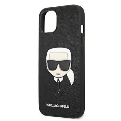 6. Etui Karl Lagerfeld Saffiano Ikonik Karl's Head na iPhone 13 mini - czarne