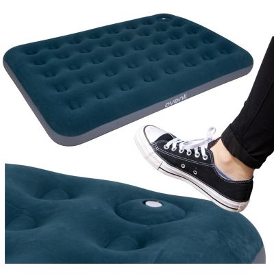 15. MATERAC FLOKOWANY 2-OSOBOWY Z WBUDOWANĄ POMPKĄ NOŻNĄ 191x137x22CM 24131