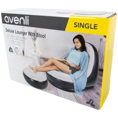 7. FOTEL DMUCHANY Z PODNÓŻKIEM DELUXE 125x100x85CM 22321