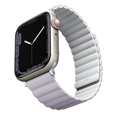 2. Pasek Uniq Revix na Apple Watch 1/2/3/4/5/6/7/8/SE/SE2/Ultra 42/44/45/49mm - liliowo-biały