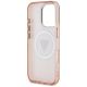 7. Etui Guess IML Metal Glitter 4G Circle Triangle MagSafe na iPhone 16 Pro Max - różowe