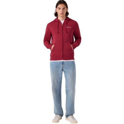 5. Bluza męska Champion Hooded Full Zip Sweatshirt czerwona 221794 RS508