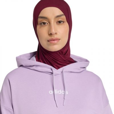 5. Bluza damska adidas Essentials Linear French Terry Hoodie fioletowa JY0036