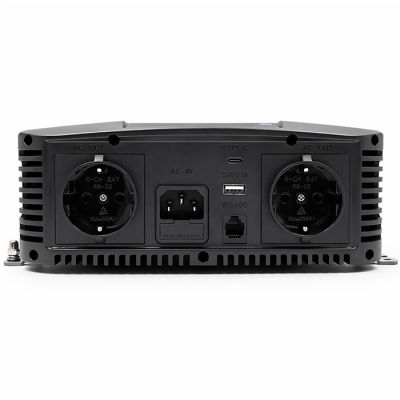 6. Qoltec Przetwornica napięcia Pure Sine Wave | 12V na 230V | 2000/4000W | UPS BYPASS | LCD | USB | USB-C | Kompatybilna z LiFePO4 GEL AGM