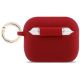 2. Etui Guess Silicone Glitter Ring na AirPods Pro 3 - czerwono-brokatowe