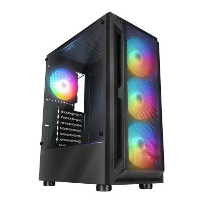 RAMPAGE OBUDOWA PC Z OKNEM SHIVA 4X WENTYLATOR 120MM RAINBOW BLACK
