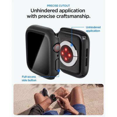 7. Etui Spigen Thin Fit 360 na Apple Watch 44 mm - czarne