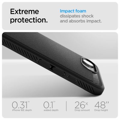 12. Etui Spigen Rugged Armor MagSafe na iPhone 16e / 17e- czarne