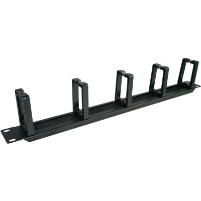 Alantec-Organizator kabli 1U 19" z przepustem szczotkowym, 5 plastikowych uchwytów