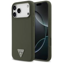 Etui Guess Silicone Triangle Logo MagSafe na iPhone 17 Pro Max - zielone