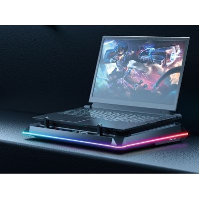 CONCEPTRONIC USB-C Laptop-KĂĽhlpad + Handyhalter, RGB, 12V
