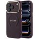 Etui Guess Saffiano Peony & Ring MagSafe na iPhone 17 Pro Max / 18 Pro Max - burgundowe