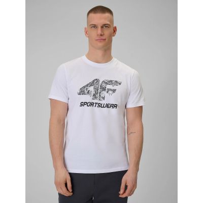 T-shirt regular z nadrukiem męski 4F 4FRAW25TTSHM3611-10S