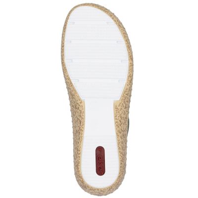 18. Półbuty damskie na rzep komfortowe ażurowe zielone Rieker 44852-52