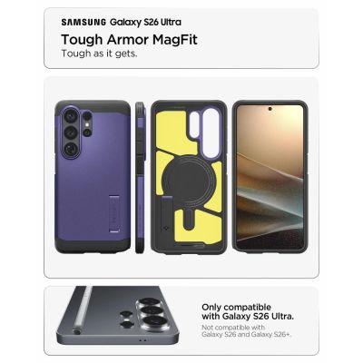 8. Etui Spigen Tough Armor Mag MagSafe na Samsung Galaxy S26 Ultra - fioletowe