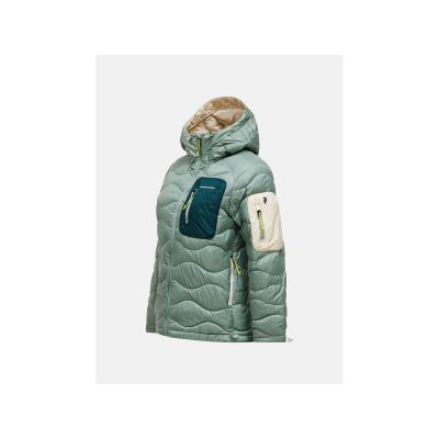 3. Kurtka damska puchowa PEAK PERFORMANCE W Helium Utility Down Hood Jacket kolor zielony