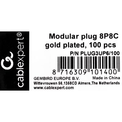 2. GEMBIRD WTYK RJ45 (100 SZTUK) KAT. 5E, UTP, 8P8C