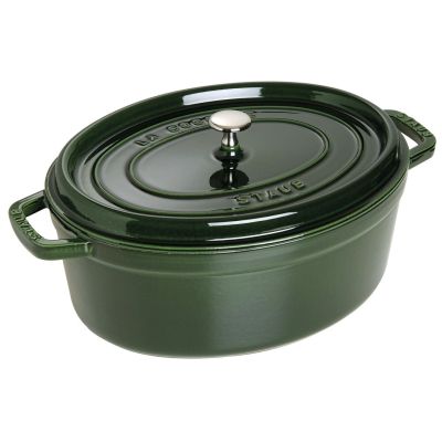 Garnek żeliwny owalny Staub - Zielony, 5.5 ltr