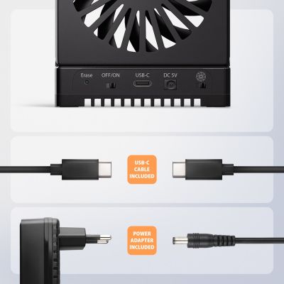 9. Axagon ADSA-M2C44 stacja dokująca do dysków twardych USB 4 Type-C Czarny