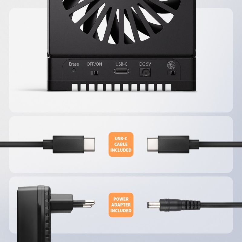 9. Axagon ADSA-M2C44 stacja dokująca do dysków twardych USB 4 Type-C Czarny