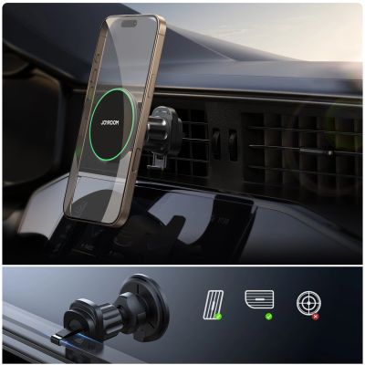 9. Uchwyt Joyroom JR-ZS412 z ładowarką Qi2 15W, samochodowy, na kratkę nawiewu - czarny