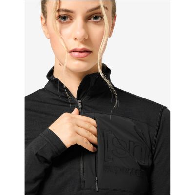 4. Longsleeve termoaktywny damski SUPER.NATURAL W SIERRA140 POCKET ZIP 1/4 czarna