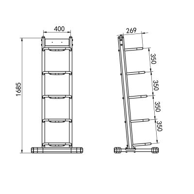 4. STR42 STOJAK NA WORKI TRENINGOWE POWER BAGS COMMERCIAL HMS